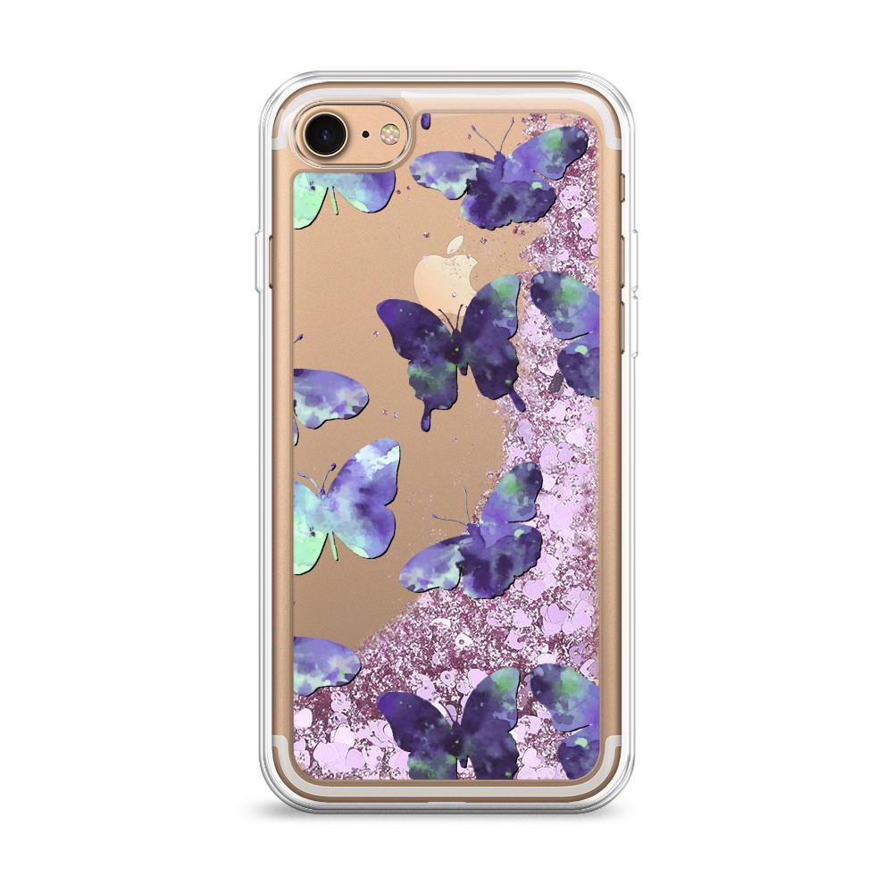 

Жидкий чехол с блестками "Бабочки отпечатки" на Apple iPhone 7, 10694-1