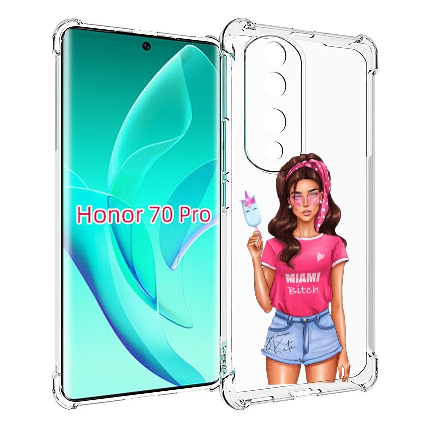 

Чехол MyPads майами-битч женский для Honor 70 Pro / 70 Pro Plus, Прозрачный, Tocco