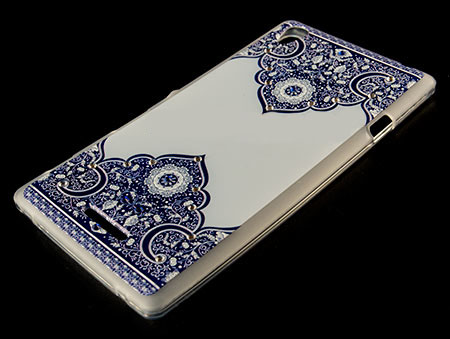 

Силиконовый чехол со стразами для Sony Xperia T3 в тех.уп., Синий