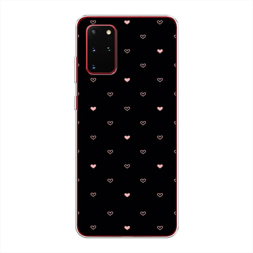 

Чехол Awog на Samsung Galaxy S20 + "Черный фон и сердечки", Розовый;серый;черный, 29350-3