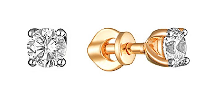 

Серьги из красного золота с фианитом Veronika S132-1766, S132-1766
