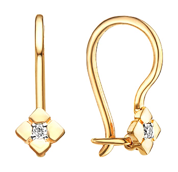 

Серьги из красного золота с фианитом Veronika S132-1745, S132-1745