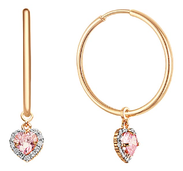 

Серьги из красного золота с фианитом Veronika S132-1718-15/0M1, S132-1718-15/0M1