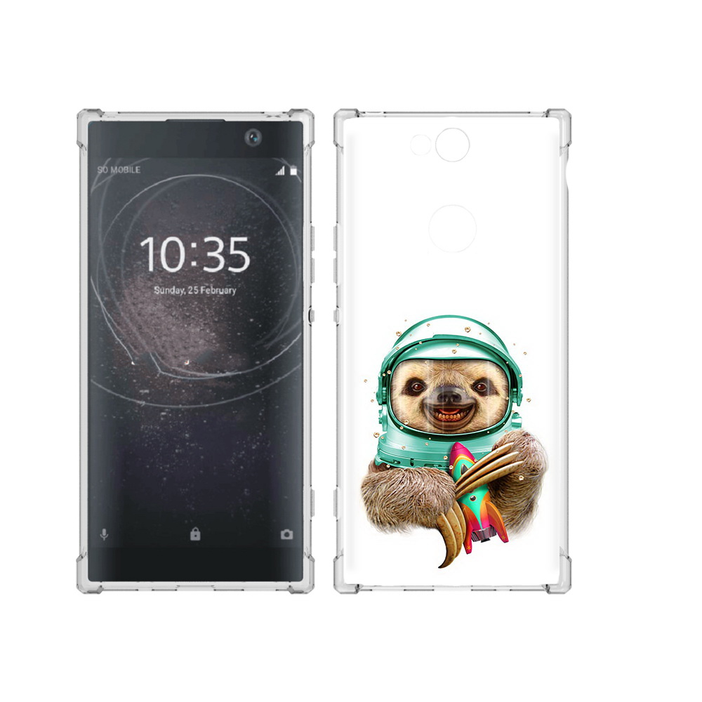 

Чехол MyPads Tocco для Sony Xperia XA2 Plus Ленивец астронавт, Прозрачный, Tocco