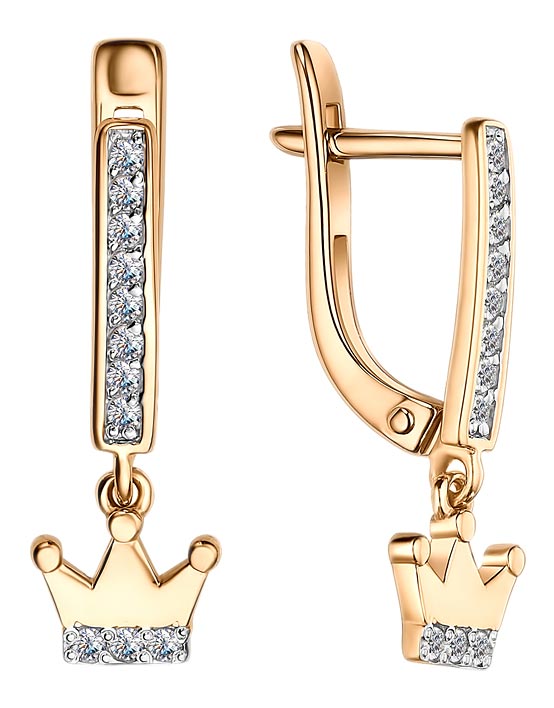 

Серьги из красного золота с фианитом Veronika S132-1668, S132-1668