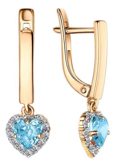

Серьги из красного золота с фианитом Veronika S132-1666M2, S132-1666M2