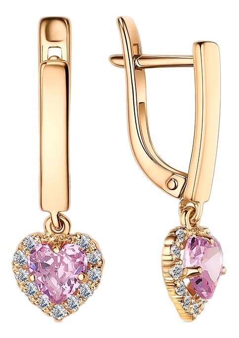 

Серьги из красного золота с фианитом Veronika S132-1666M1, S132-1666M1