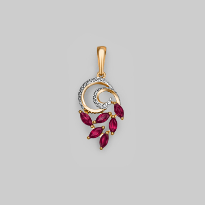 

Кулон из красного золота с рубином/бриллиантом PLATINA jewelry 03-0422-00-107-1110-30, 03-0422-00-107-1110-30