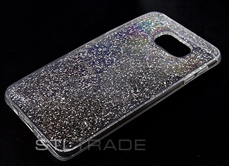 

Силиконовый чехол с блестками для Samsung Galaxy S6edge+ серебристый в тех.уп.
