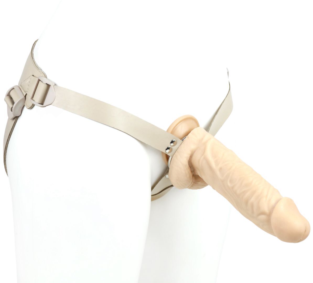 Телесный поясной фаллоимитатор 22 см телесный