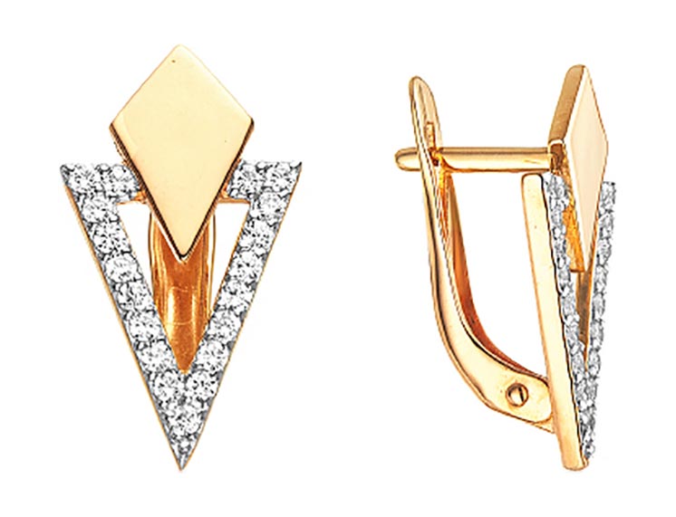 

Серьги из красного золота с фианитом Veronika S132-1593, S132-1593
