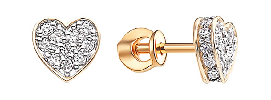 

Серьги из красного золота с фианитом Veronika S132-1539, S132-1539