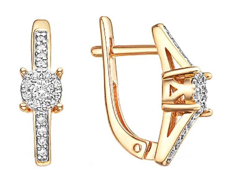 

Серьги из красного золота с фианитом Veronika S132-1492, S132-1492