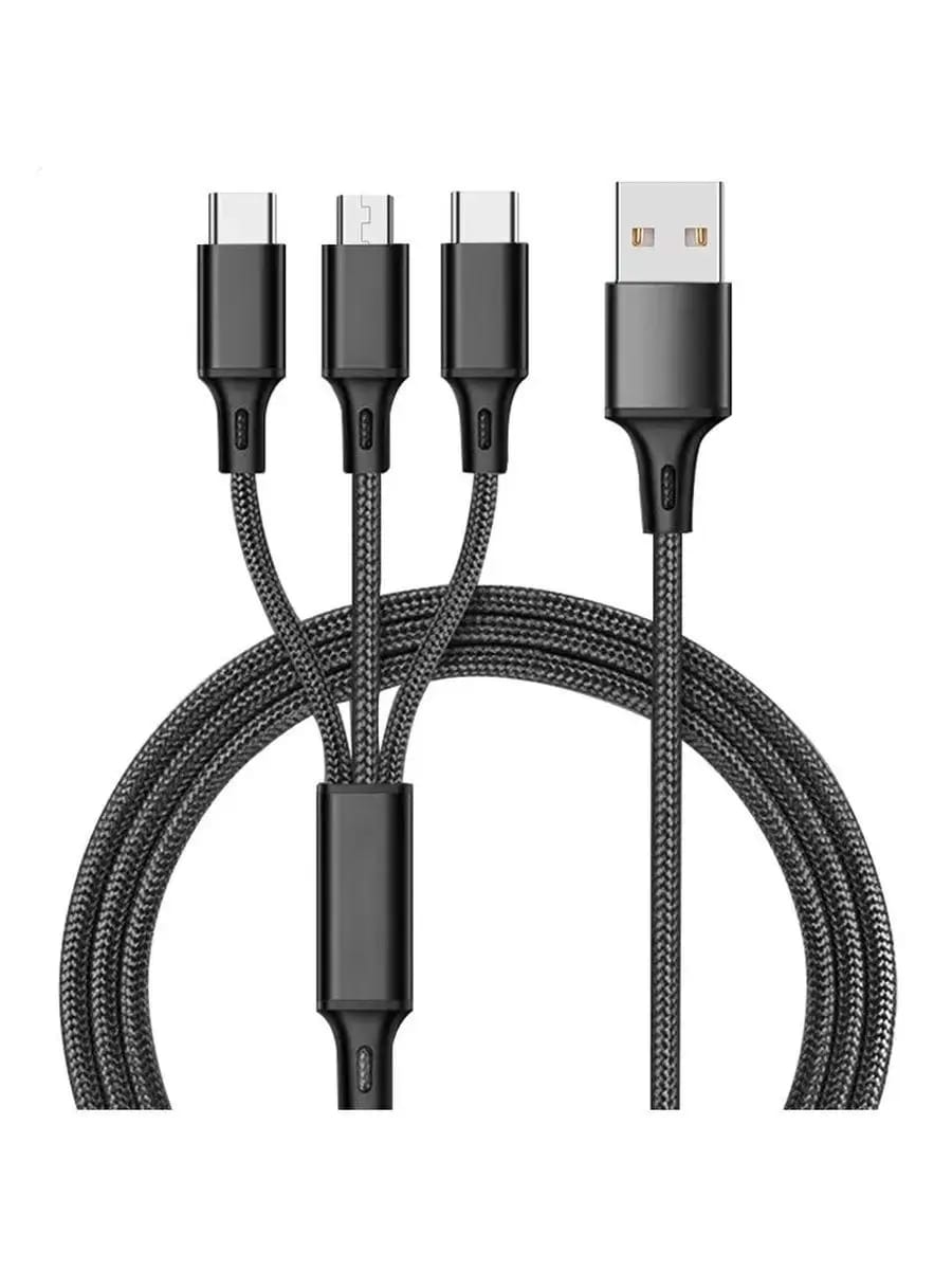 Кабель Lightning, USB Type-C, micro USB-USB ISA MCC3in1 1 м черный