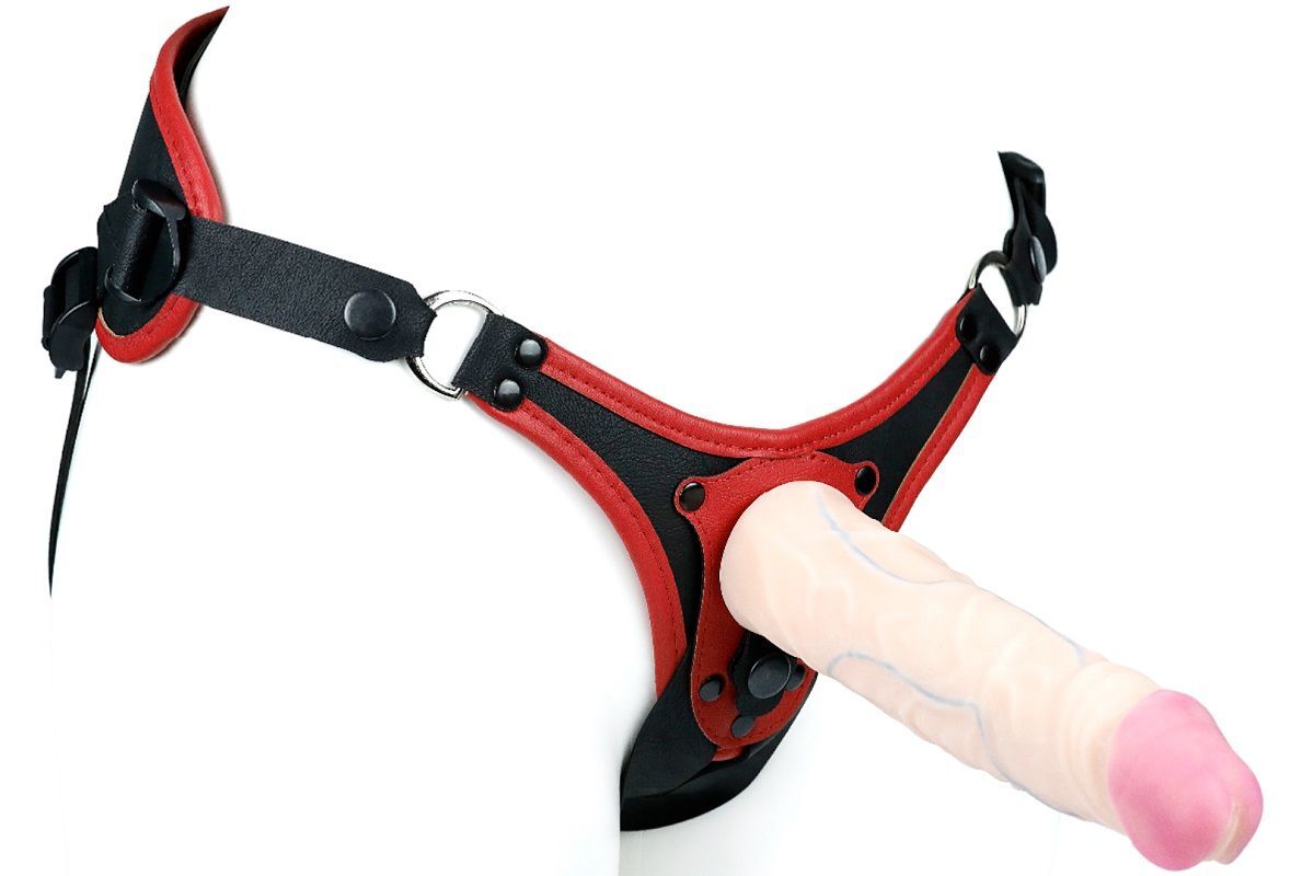 Пояс унисекс UNISEX Style с 2 насадками красный с черным