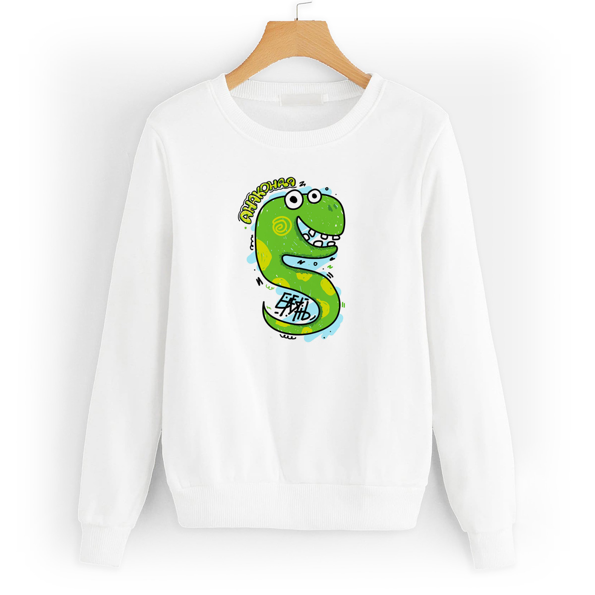 

Свитшот белый CoolPodarok Анаконда, 2W043910