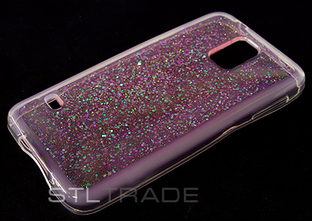 

Силиконовый чехол с блестками для Samsung Galaxy S5 розовый в тех.уп.