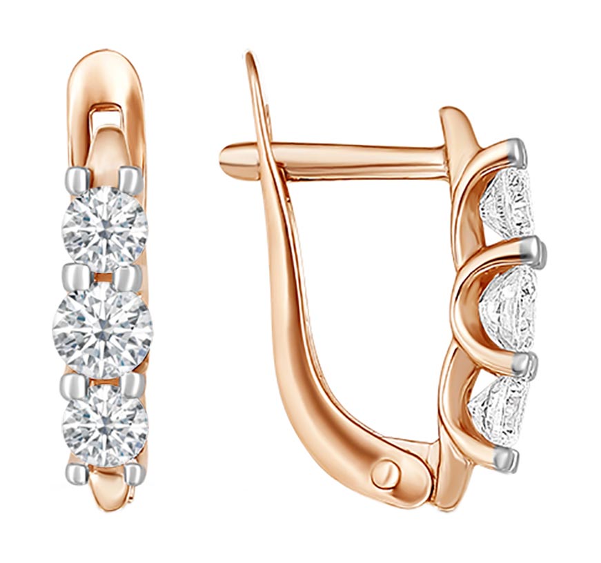 

Серьги из красного золота с фианитом Veronika S132-1343, S132-1343