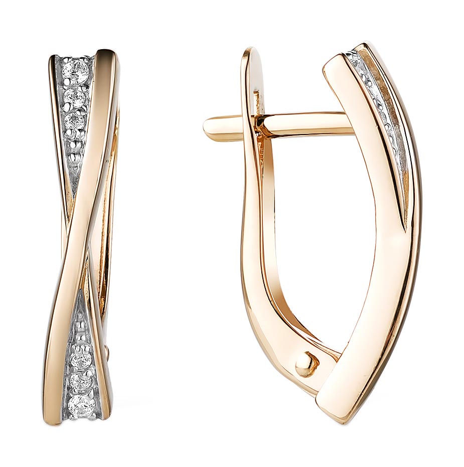 

Серьги из красного золота с фианитом Veronika S132-1290, S132-1290