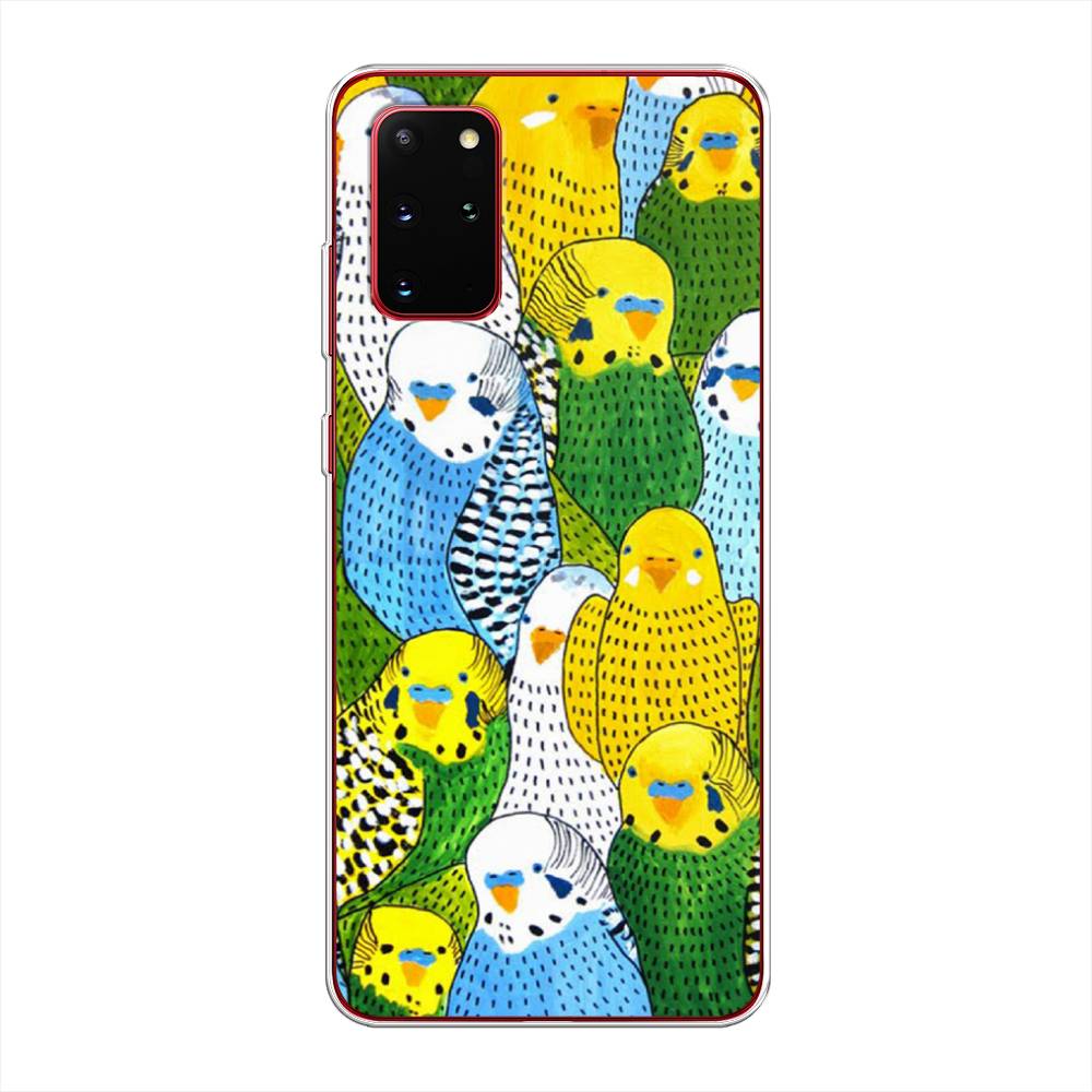 

Чехол Awog на Samsung Galaxy S20 + "Попугаи", Желтый;зеленый;голубой, 29350-1