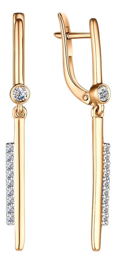 

Серьги из красного золота с фианитом Veronika S132-1273, S132-1273