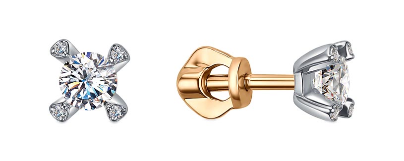 

Серьги из красного золота с фианитом Veronika S132-1233, S132-1233