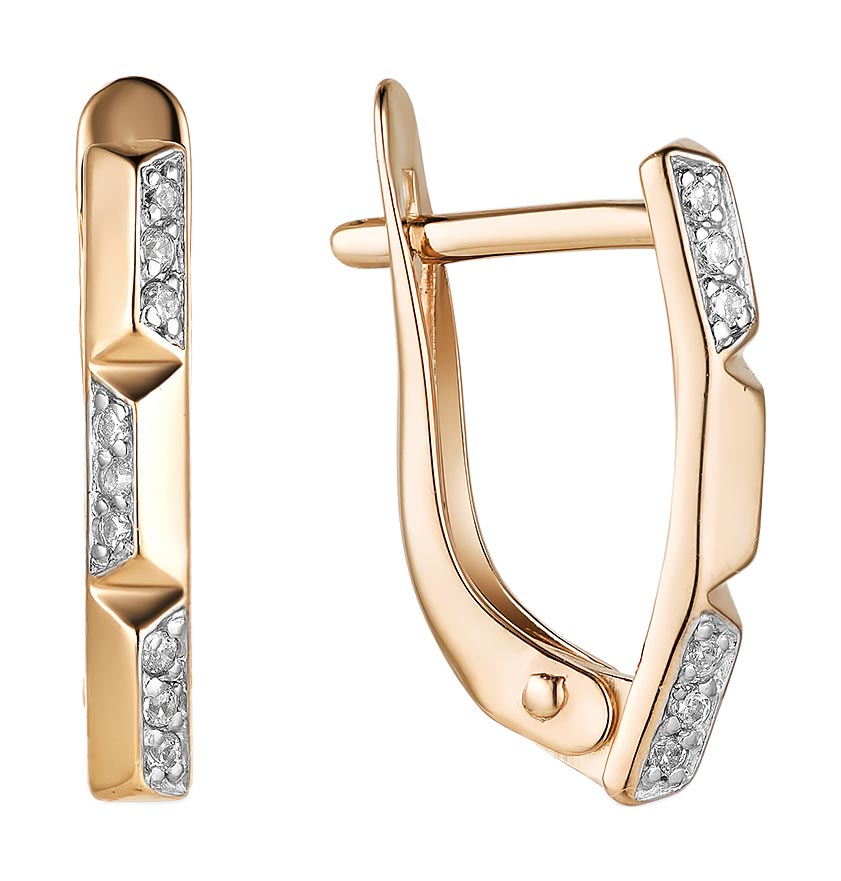 

Серьги из красного золота с фианитом Veronika S132-1226, S132-1226