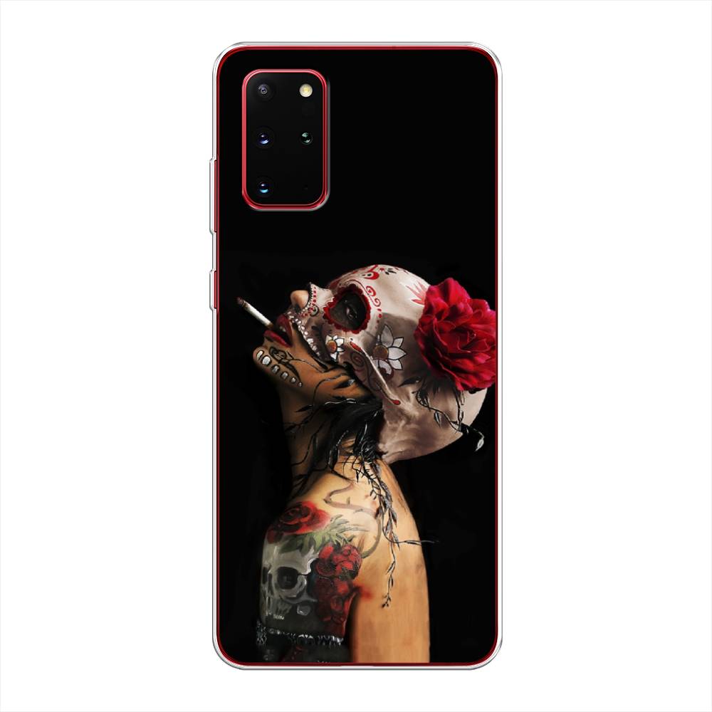 

Чехол Awog на Samsung Galaxy S20 + "Девушка с черепом", Черный;красный;бежевый, 29350-9