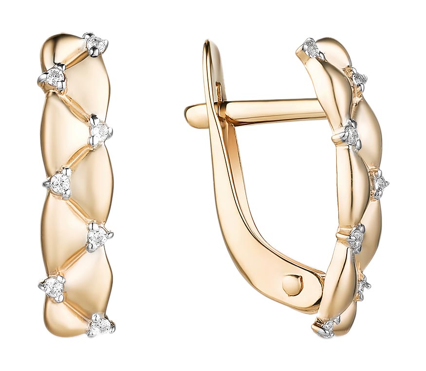 

Серьги из красного золота с фианитом Veronika S132-1221, S132-1221