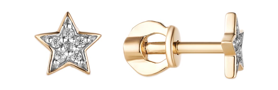 

Серьги из красного золота с фианитом Veronika S132-1128, S132-1128