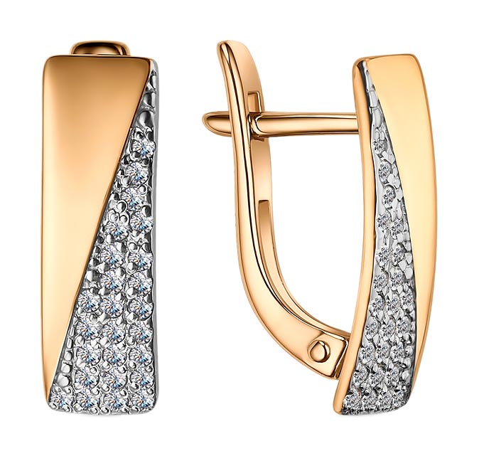 

Серьги из красного золота с фианитом Veronika S132-1096, S132-1096
