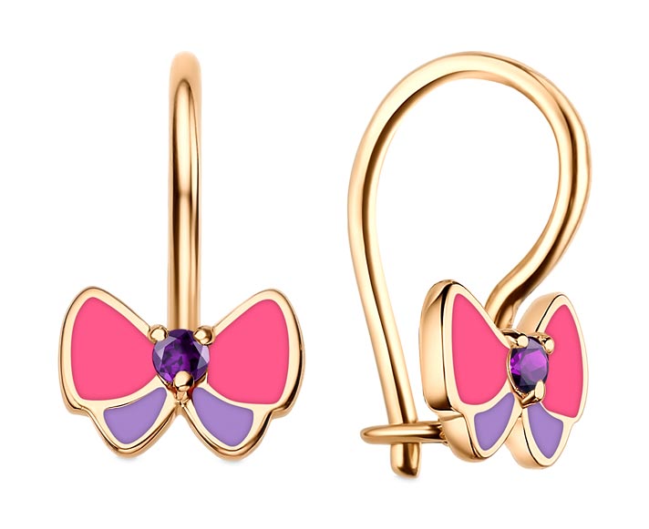 

Серьги из красного золота с фианитом Veronika S131-904M3, S131-904M3