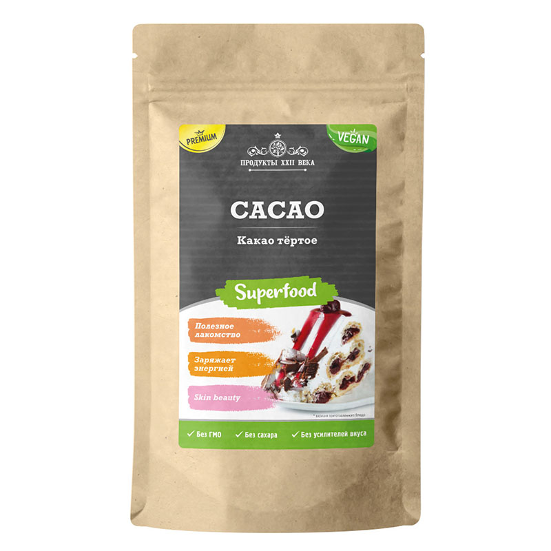 

Какао Продукты XXII века Cacao, тертое 100г