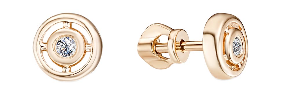 

Серьги из красного золота с фианитом Veronika S130-605, S130-605