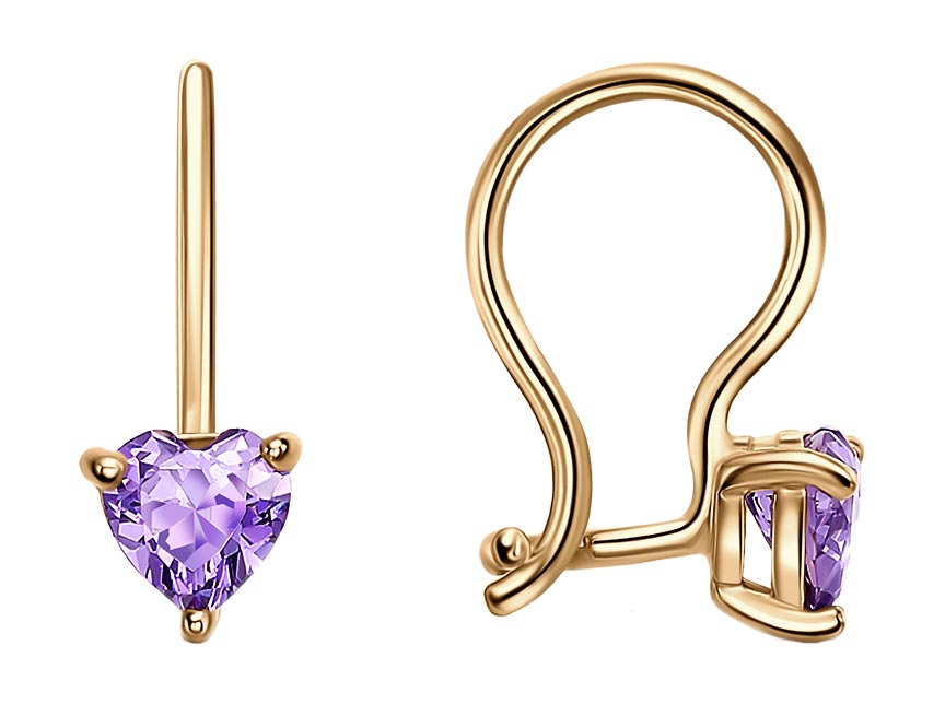 

Серьги из красного золота с фианитом Veronika S130-371FL, S130-371FL