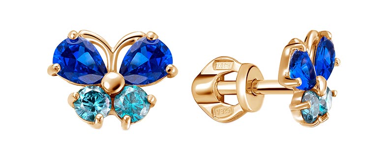 

Серьги из красного золота с фианитом Veronika S130-253M12, S130-253M12