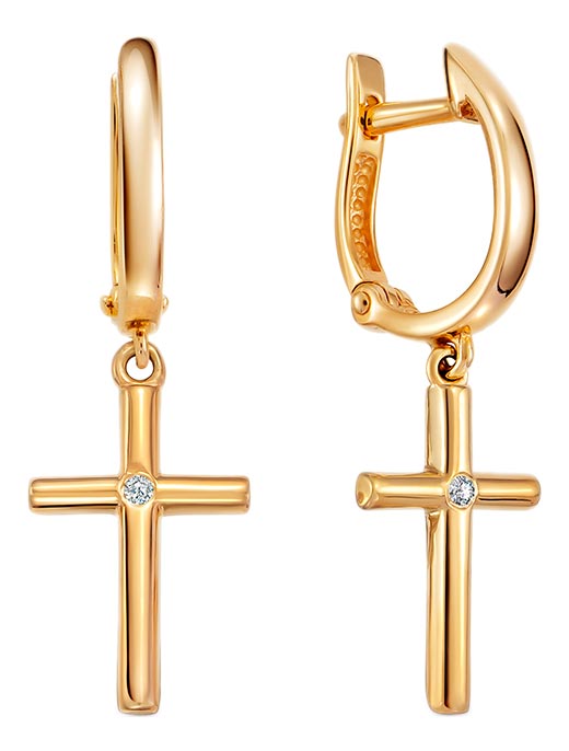 

Серьги из красного золота с фианитом Veronika S130-2342, S130-2342