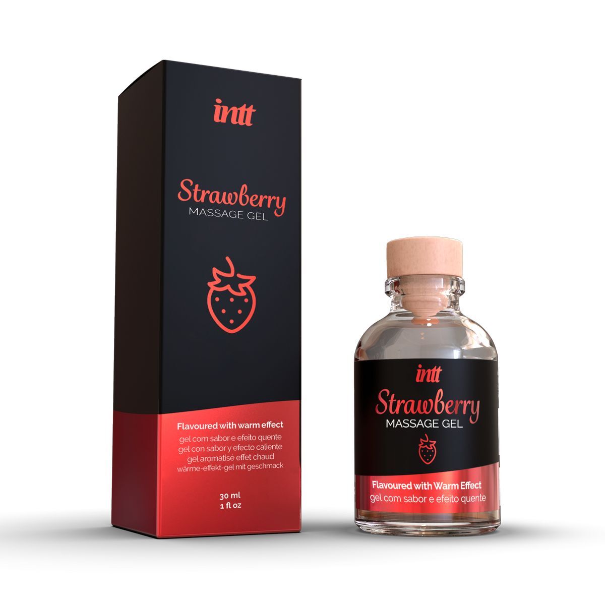 фото Массажный гель с ароматом клубники strawberry 30 мл intt