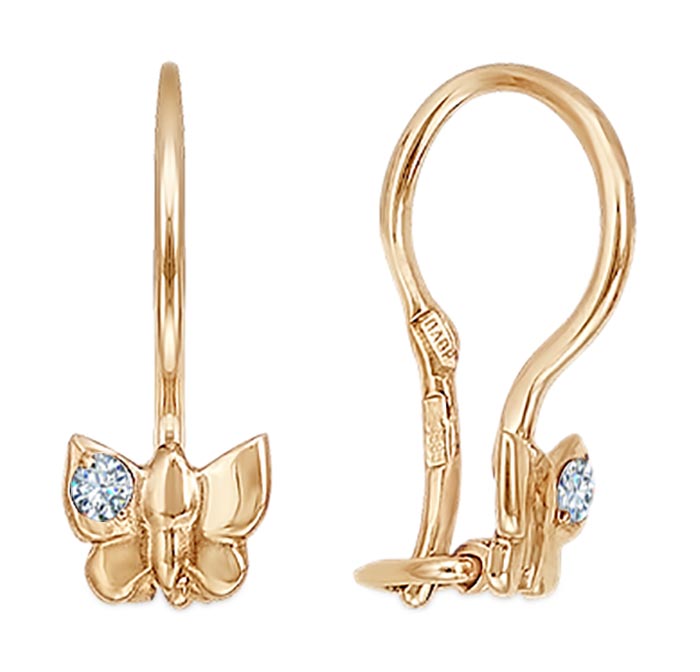 

Серьги из красного золота с фианитом Veronika S130-214, S130-214