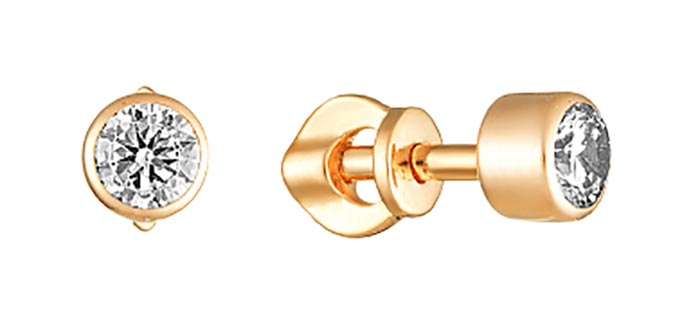 

Серьги из красного золота с фианитом Veronika S130-1757, S130-1757