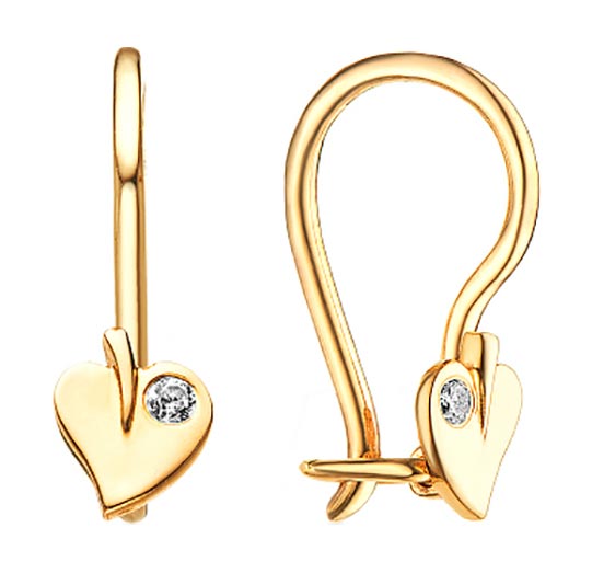 

Серьги из красного золота с фианитом Veronika S130-1752, S130-1752