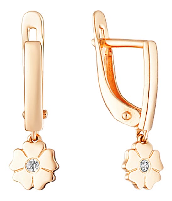 

Серьги из красного золота с фианитом Veronika S130-1671, S130-1671