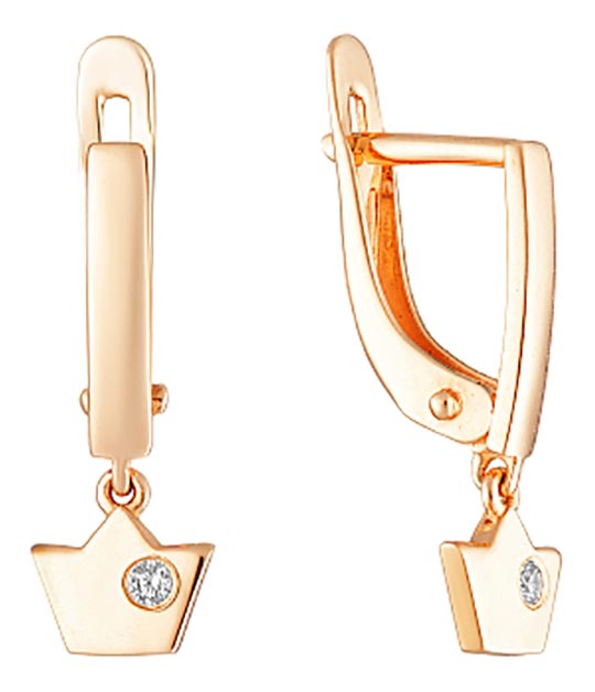 

Серьги из красного золота с фианитом Veronika S130-1670, S130-1670