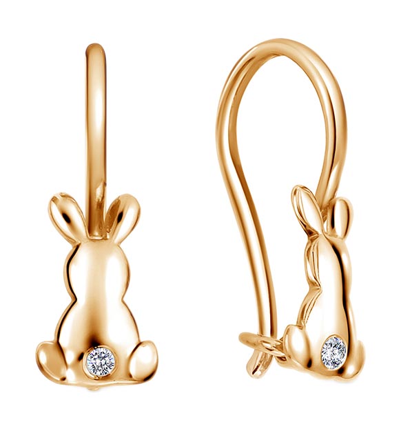 

Серьги из красного золота с фианитом Veronika S130-1304, S130-1304