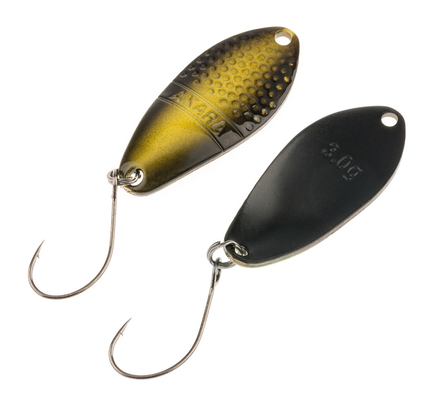 

AKARA Блесна колеблющаяся AKARA TROUT TIME NAMIDA 30 ( 3гр/68), Черный;золотистый