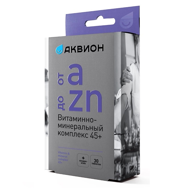 

Витаминно-минеральный комплекс Аквион от А до Zn 45+ таблетки 30 шт.