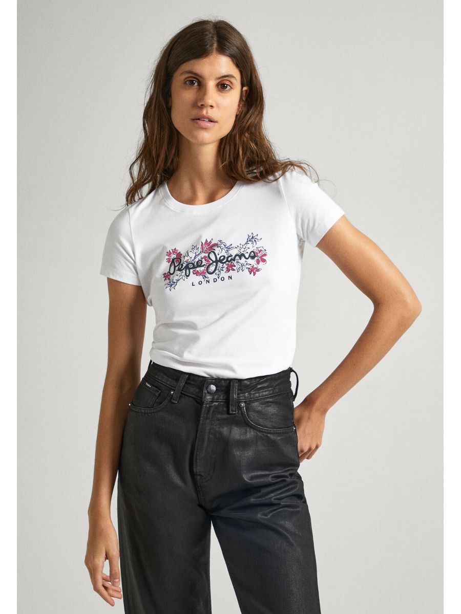 

Футболка женская Pepe Jeans London PE121D0VX белая L, Белый, PE121D0VX