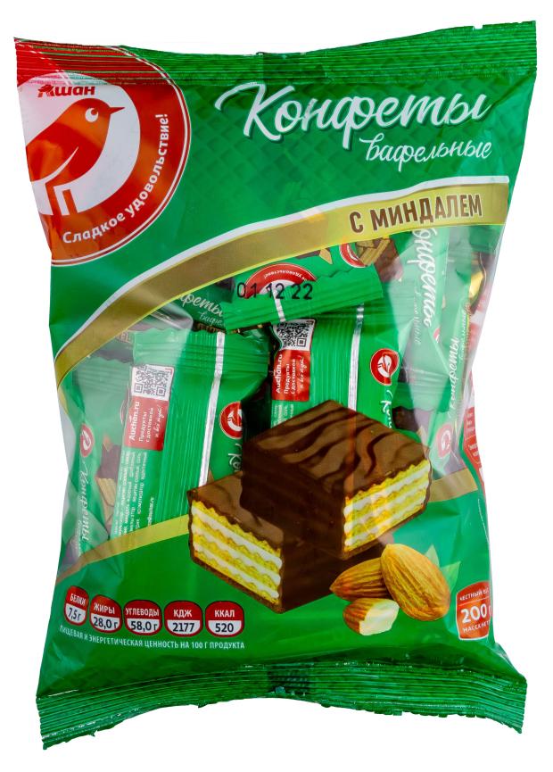 Конфеты АШАН Красная птица вафельные с миндалем 200 г 170₽