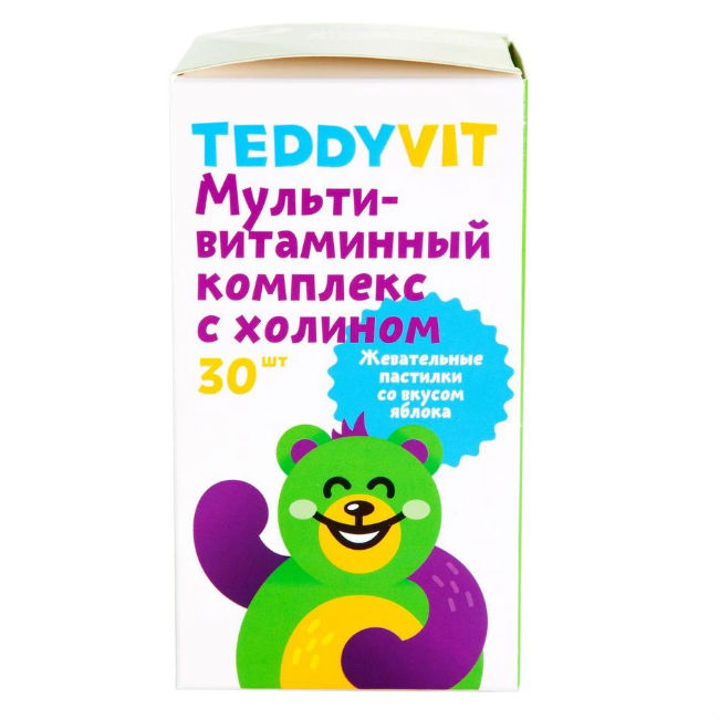 

Мультивитаминный комплекс Teddyvit яблоко пастилки жевательные 30 шт.