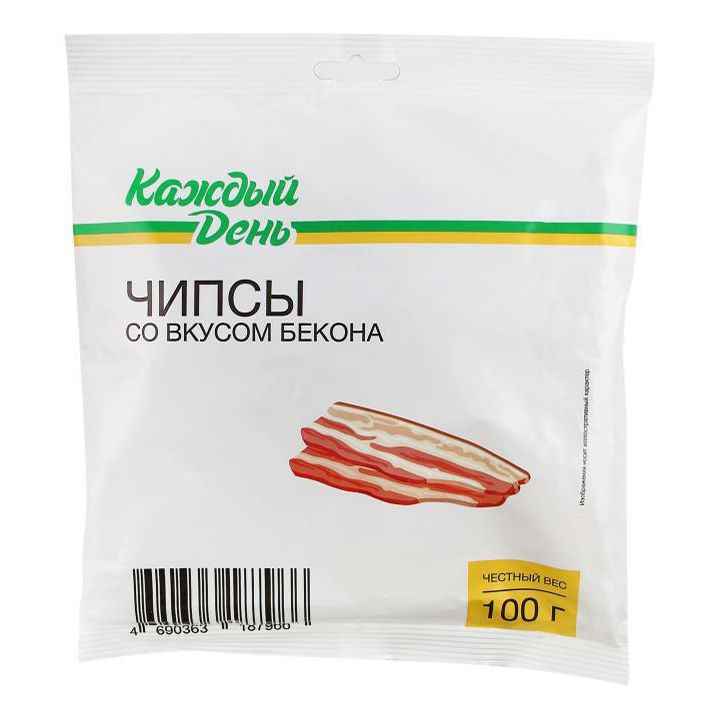 Чипсы Каждый День со вкусом бекона 100 г